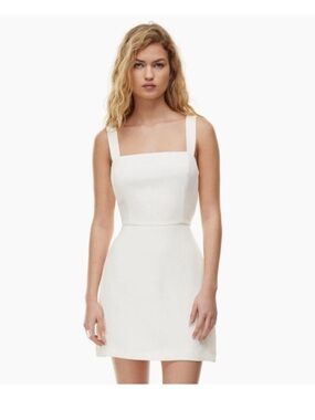 ARITZIA Wilfred Aperature Tie-Back White Mini Dress